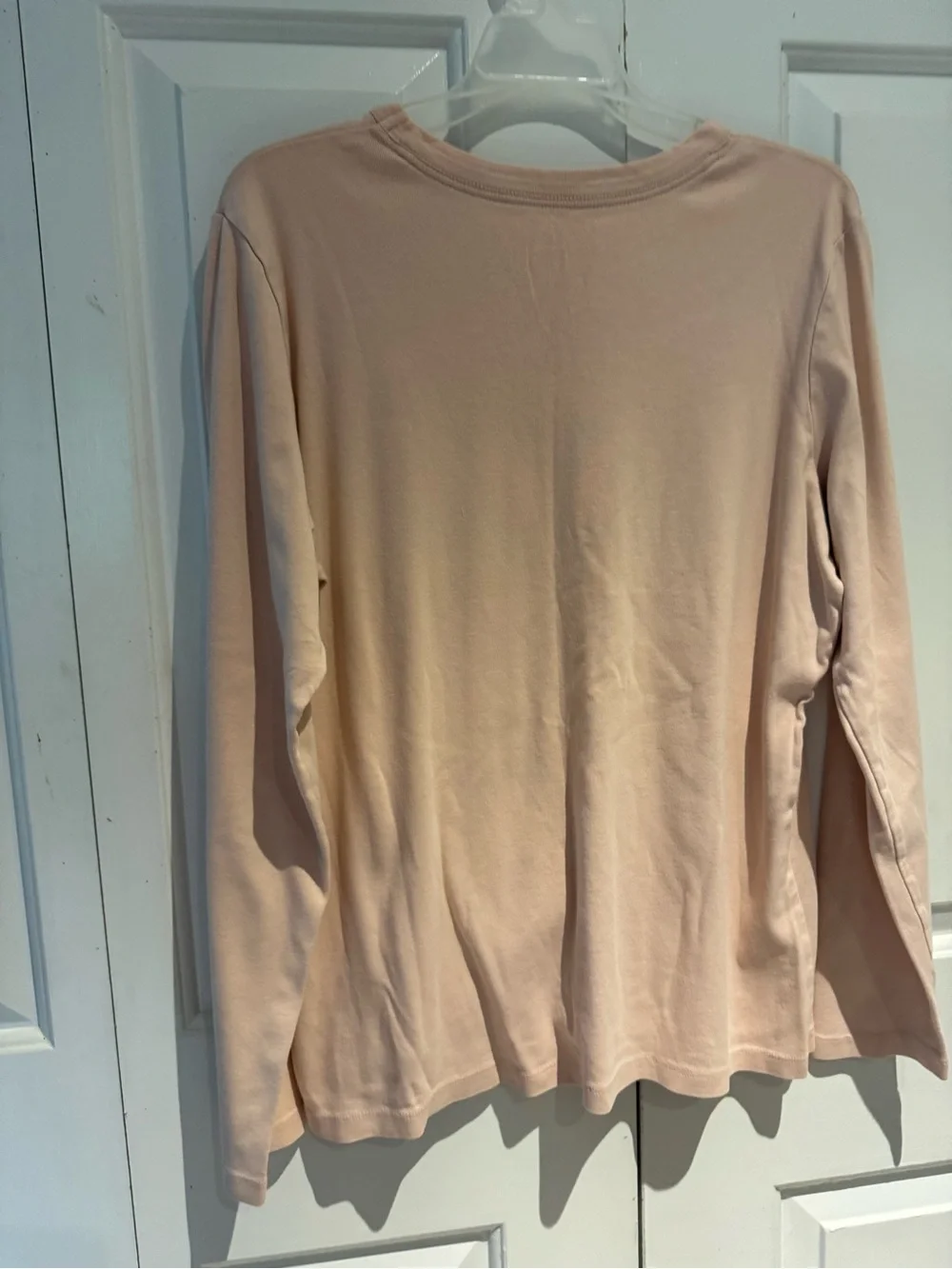 Lands' End Long-Sleeve Crewneck Top in Light Blush
